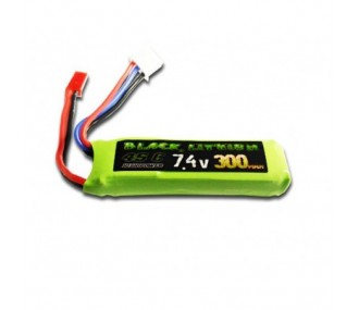 Batería Litio Negra 2S 7.4V 300mAh 45C jst-bec plug - A2PRO