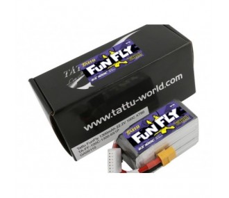 Batterie Tattu lipo Funfly Series 6S 22.2V 1300mAh 100C prise xt60