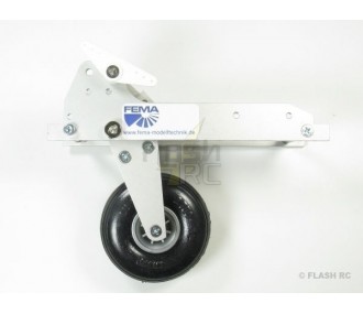 Carrello di atterraggio retrattile FEMA 9833A aliante 3-7 kg (con ruota da 70 mm + protezione ruota)