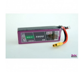 Lipo Akku Hacker TopFuel Eco-X MTAG 4S 14.8V 5800mAh 20C Steckdose XT90S