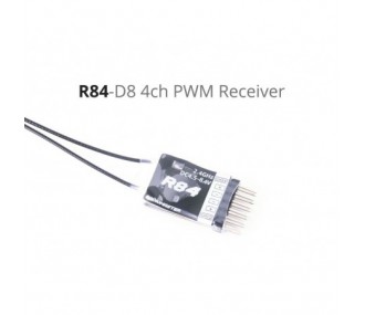 R84 4-Kanal PWM Empfänger kompatibel mit FR-SKY D8