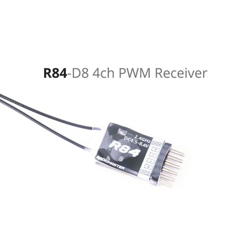 Receptor R84 PWM de 4 canales compatible con FR-SKY D8