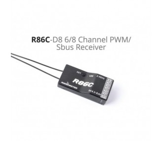 R86C 6-channel PWM / 8-channel SBUS receiver compatible with FR-SKY D8