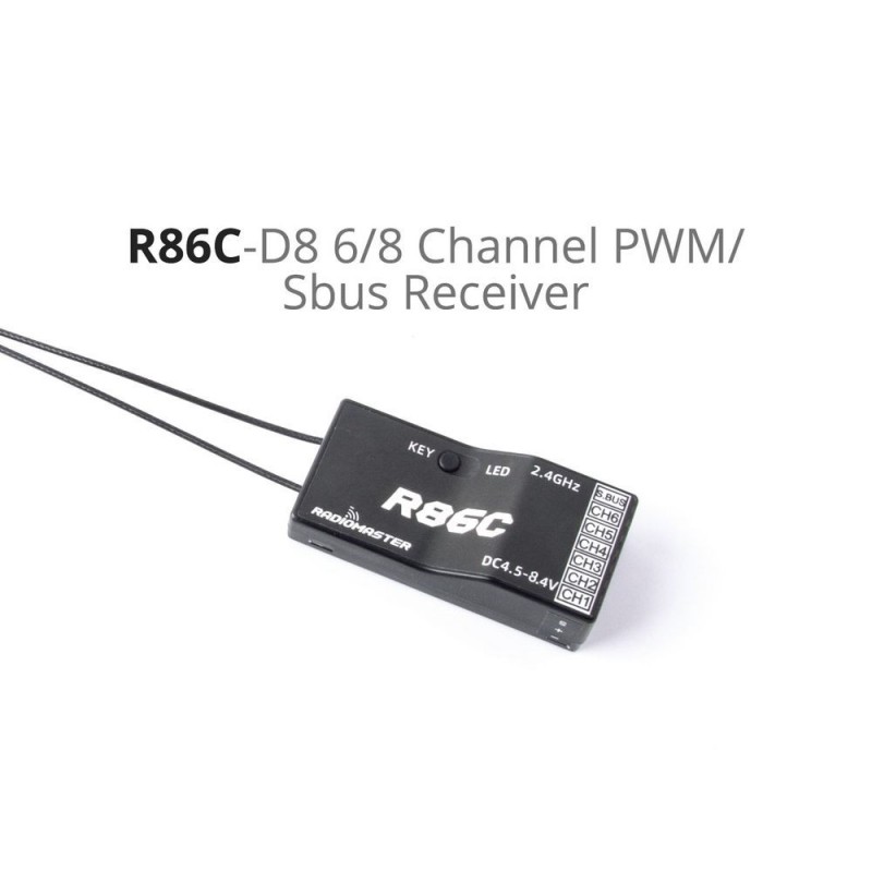 R86C 6-channel PWM / 8-channel SBUS receiver compatible with FR-SKY D8