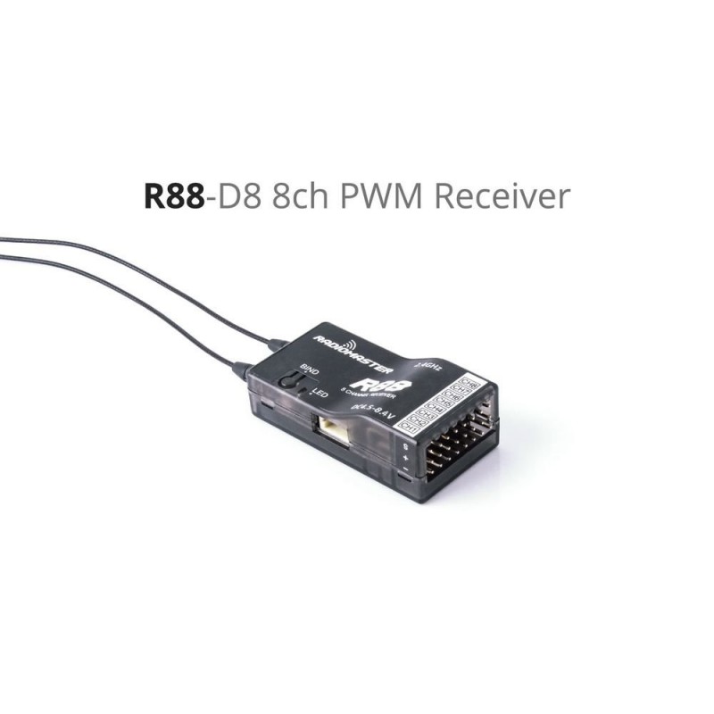 R88 8-channel PWM/SBUS receiver compatible with FR-SKY D8