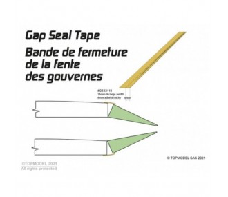 Topmodel rudder closure tape (16mm x 5m)