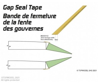 Topmodel rudder closure tape (20mm x 5m)