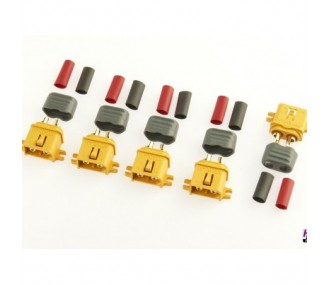 XT60 L male sockets fixable on plate (5 pcs), thermo sheath included Hacker