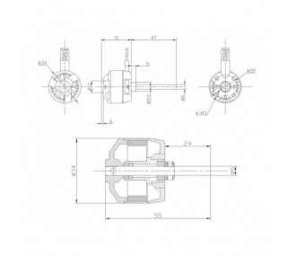 Bürstenloser Motor DM2610 (81g, 900kv, 240W) Pro-Tronik