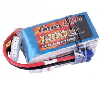 Batterie Gens ace lipo 6S 22.2V 1250mAh 60C prise EC3