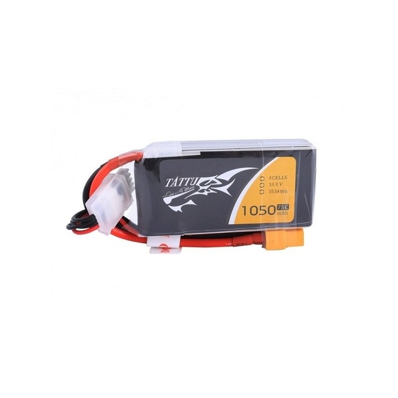 Akku Tattu lipo 4S 14.8V 1050mAh 75C Steckdose xt60