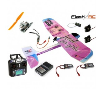 Avion RC Factory Step-One Girls Rose + Equipement Débutant (Mode 1)