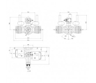 GTT70 Motor de gasolina de 2 tiempos 70cc bóxer bicilíndrico plano - NGH