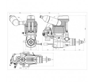 Motor de gasolina de 4 tiempos GF30 30cc - NGH