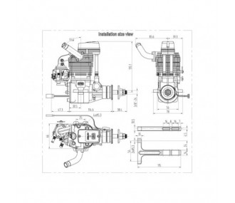 4-stroke gasoline engine GF38 38cc - NGH