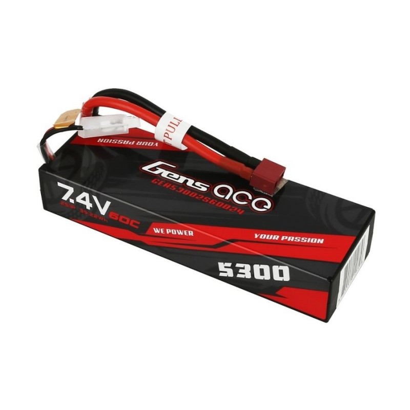 Akku Gens Ace, Lipo 2S 7.4V 5300mAh 60C Hardcase 24# Deans