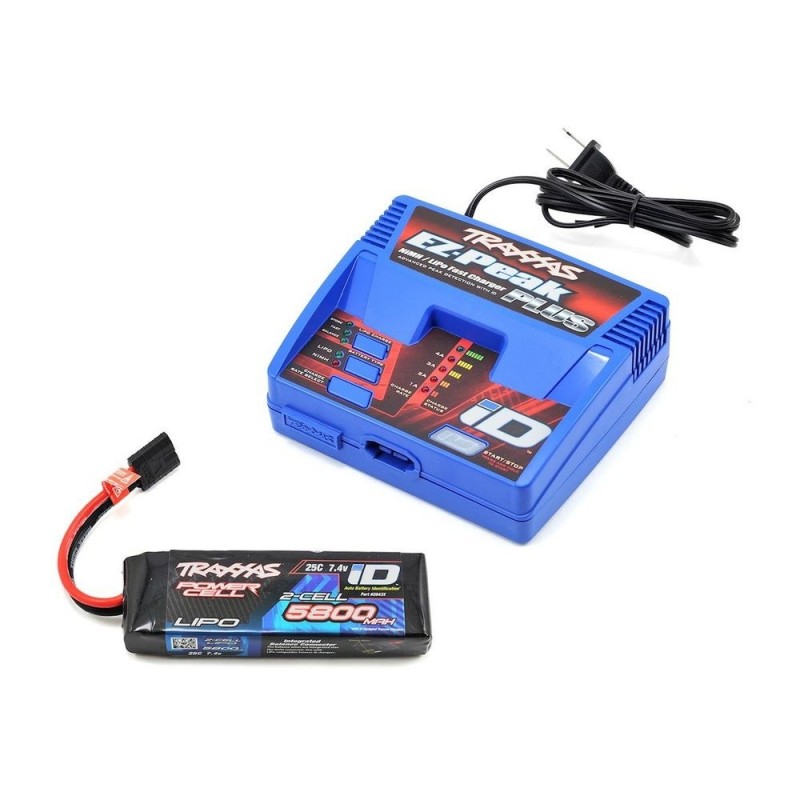 Caricabatterie Traxxas EZ-Peak Plus 80W + 1 x Lipo 2s 5800mha iD 2992G