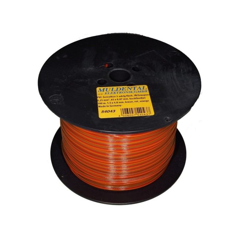 Servo cable 3 strands type Graupner 0,25mm² - 100m Muldental