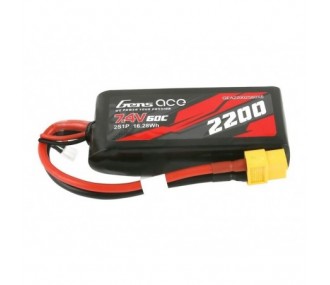 Batería Gens ace lipo 2S 7.4V 2200mAh 60C Toma XT60