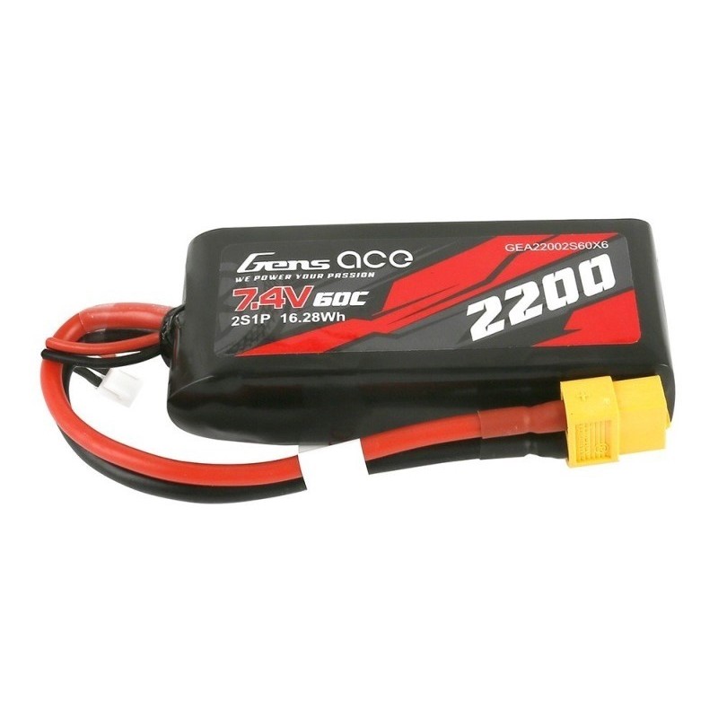 Batería Gens ace lipo 2S 7.4V 2200mAh 60C Toma XT60