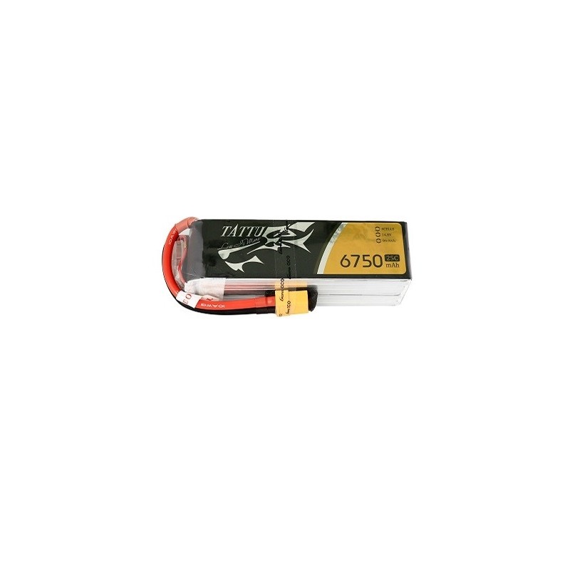 Batterie Tattu lipo 4S 14.8V 6750mAh 25/50C prise xt90