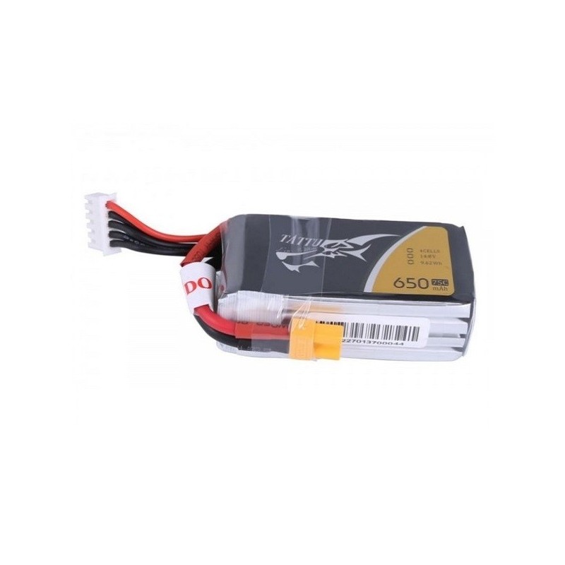 Batteria Tattu Lipo 2S 7.4V 650mAh 75C XT30