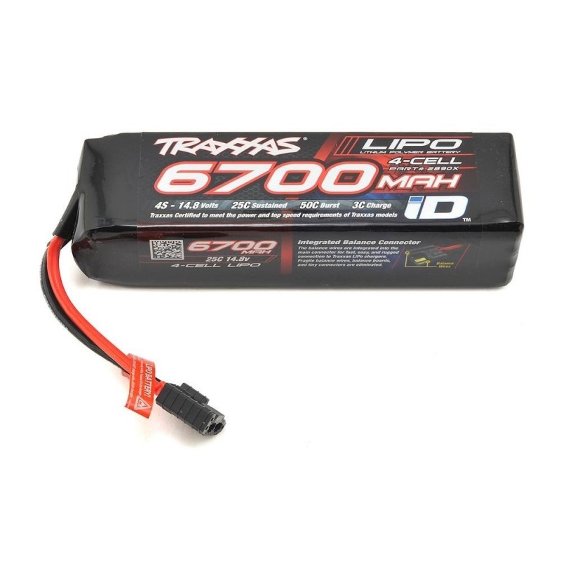 Traxxas 14.8V 4S 6700mAh Batteria Lipo 25C ID 2890X