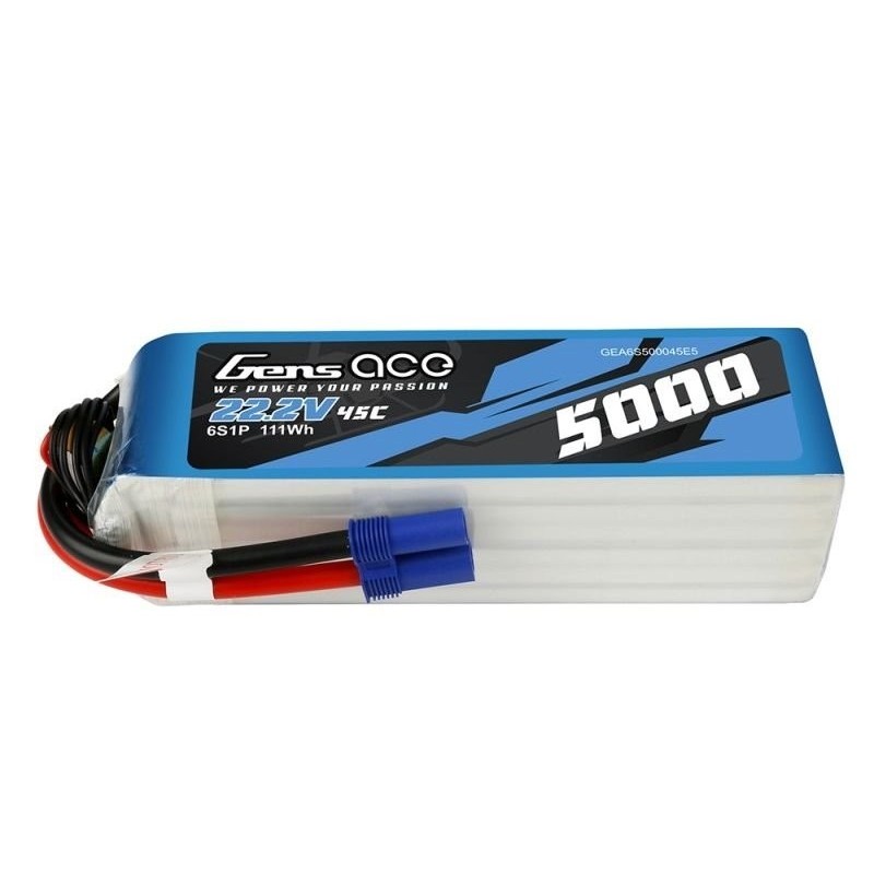 Batería Gens ace lipo 6S 22.2V 5000mAh 45C con conector EC5