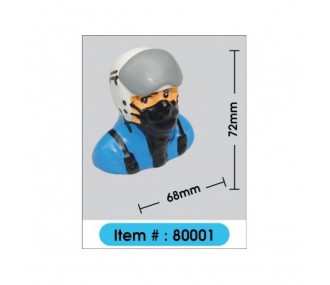 Busto pintado de piloto de Jet con casco y máscara H72mm W68mm 16.7g Modelo Phoenix