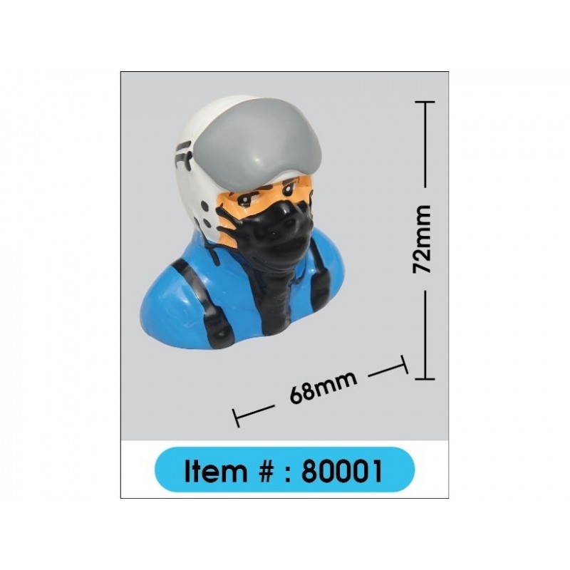 Painted Jet pilot bust with helmet and mask H72mm W68mm 16.7g Phoenix Model