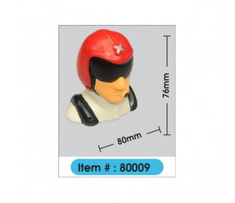 Buste de pilote peint avec casque & Visor H76mm l80mm 21.2g Phoenix Model