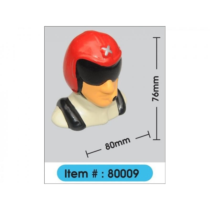 Buste de pilote peint avec casque & Visor H76mm l80mm 21.2g Phoenix Model