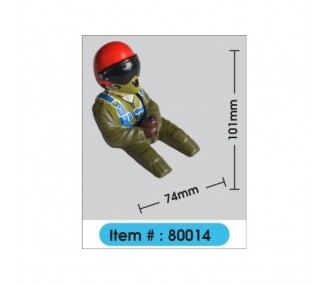 Pilote peint Jet avec casque & masque H101mm l74mm 36.1g Phoenix Model