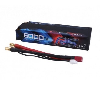 Batteria rigida Gens Ace RS, Lipo 2S 7,4V 6000mAh 70C con connettore da 4,0 mm