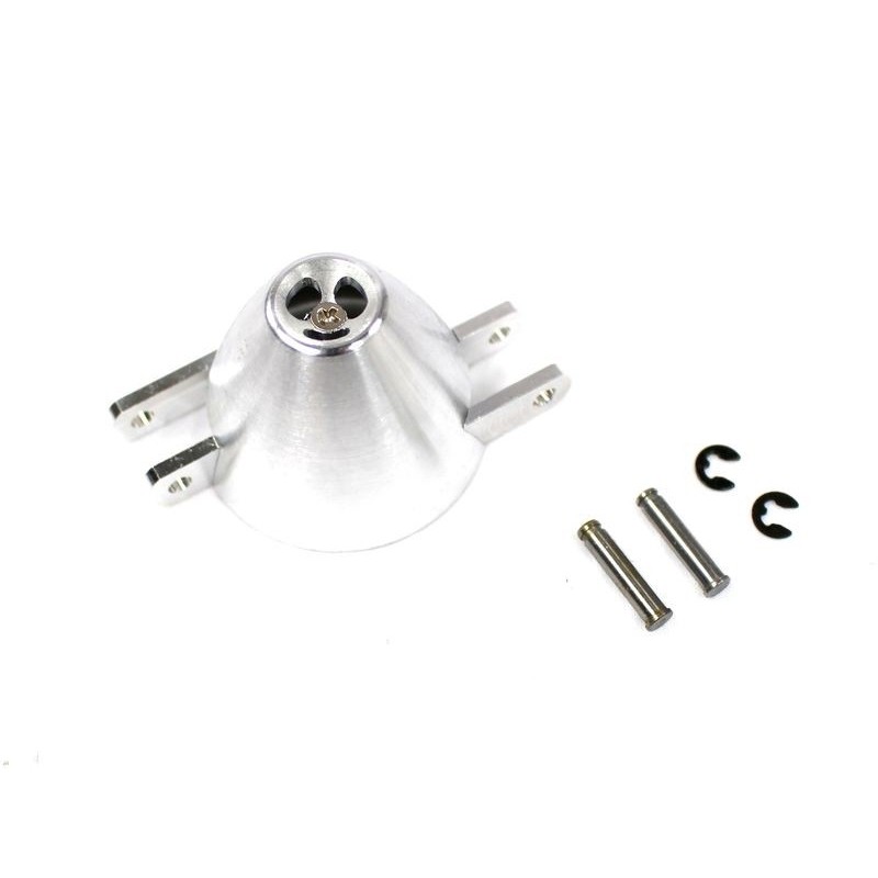 Ø38mm ventilated aluminium cone (CNC machined) with Z-shaped blades for 3.2mm axis