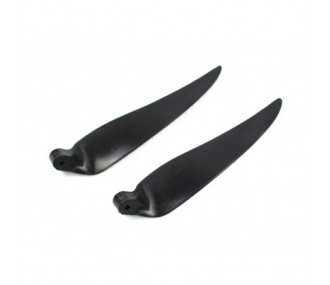 Par de cuchillas plegables de 10×6' con pie de 8 mm/eje de 3 mm (plástico negro)