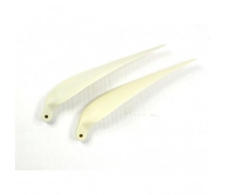 Pair of folding blades 11×9' 8mm foot/ 3mm shaft (white plastic)