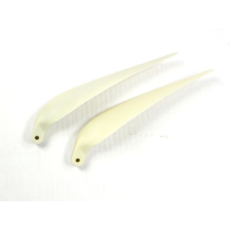 Pair of folding blades 11×9' 8mm foot/ 3mm shaft (white plastic)