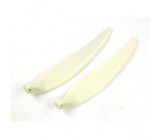 Par de cuchillas plegables 11×9' con pie de 8 mm/eje de 3 mm (plástico blanco)