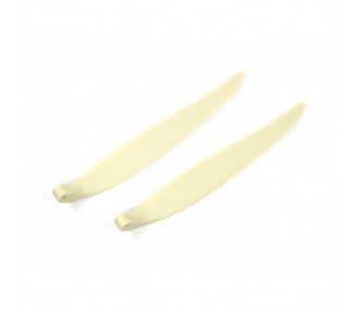 Par de cuchillas plegables 14×8' con pie de 8 mm/eje de 3 mm (plástico blanco)