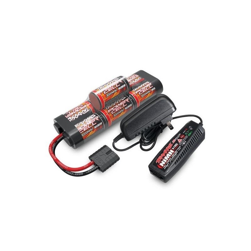 Traxxas Cargador NiMh 2Ah 220V 2969G + Batería NiMh 8,4V 3000mAh Hump 2926X