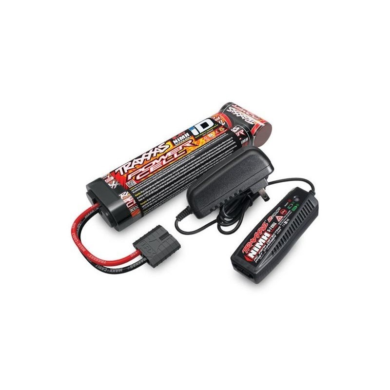 Traxxas Caricatore NiMh 2Ah 220V + Batteria NiMh 8,4V 3000mAh 2983X