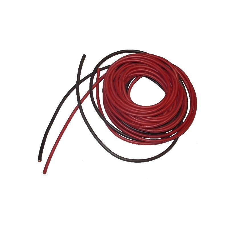 cable flexible 3,3mm²-2x1m silicona rojo+negro (12AWG)