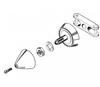 4741 - CONE Ø40mm (p.pales 40-taille12x8, pied pale8-axeØ3, axe mot.Ø4)