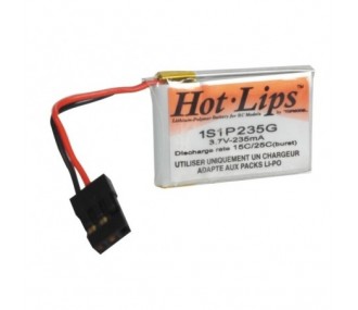 Batteria HOT LIPS lipo 1S 3,7V 240mAh JR plug