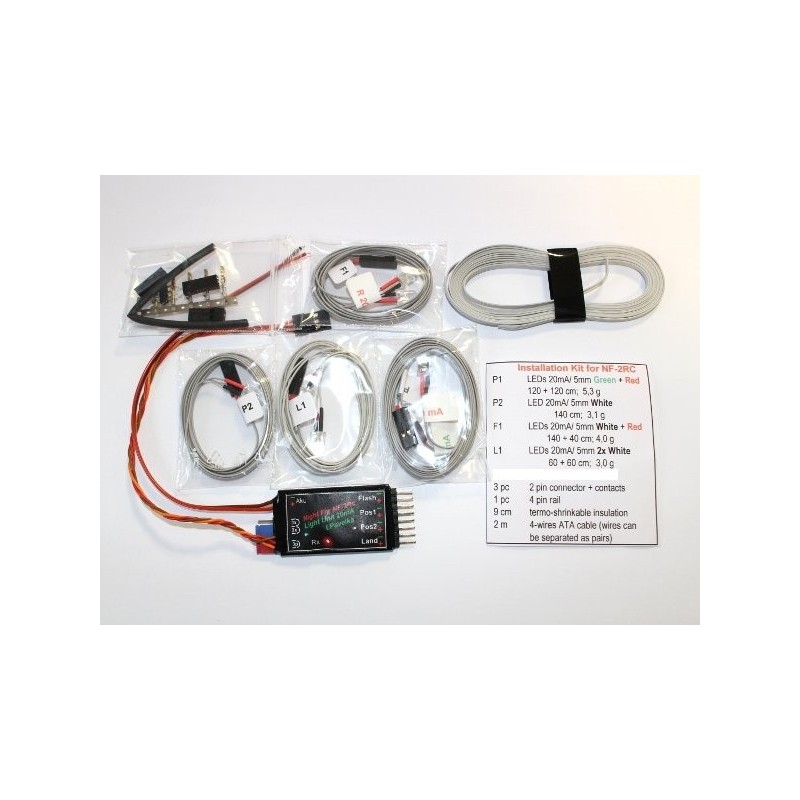 NF2RC LED 5mm/20mA (1xV, 2xR, 4xB) Nightfly model parking lights