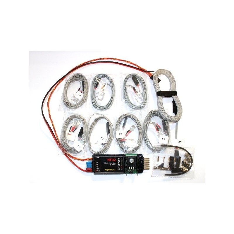 NF32A LED 5mm/80mA (1xV, 2xR, 6xB +2xB 8mm/120mA) Nightfly Modell-Positionsleuchten