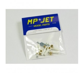 2405 - Chape M2 rotule à embase longue percée 1.6mm + boulons (6pcs) - Mp Jet