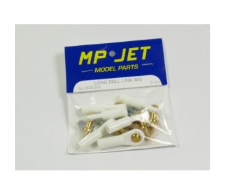 2453 - Chape M3 rotule à embase longue filetée M3 + écrous (6pcs) - Mp Jet