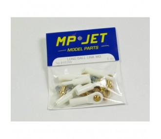 2453 - Clevis M3 ball joint with long threaded base M3 + nuts (6pcs) - Mp Jet
